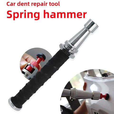 Heavy Duty Compact Auto Body Repair Kit With Sliding Hammer Dent Puller Tool, black handle, silver metal head for easy dent repairs.