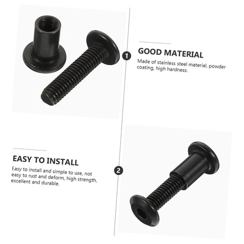 Heavy Duty 10 Pack Countersunk Binding Screws And Barrel Nuts For Furniture Hardware And Photo Album Crafting With Dang Solid Metal Construction And Sweat Free Assembly For Everyday Diy Tasks, black stainless steel screws.