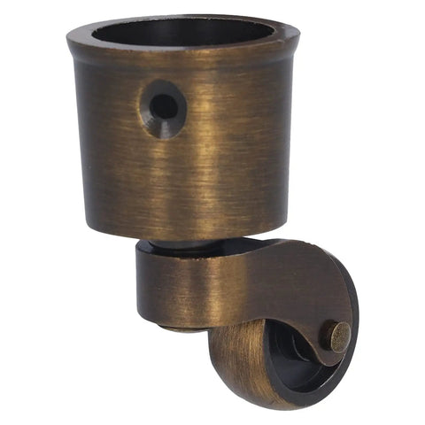Bulletproof Round Cup Casters Swivel Wheels Dead Smooth Glide Heavy Duty Zinc Alloy Furniture Base Matte Brushed Surface Vintage Vibes For Sofa Piano Quick Swap close-up showing bronze finish and wheel.