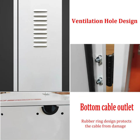 Built Tough Universal EV Charger Cover With Heavy Duty Mounting Post Waterproof Outdoor Steel Enclosure keeps your wall mount electric vehicle setup totally dry, showing ventilation holes and bottom cable outlet.