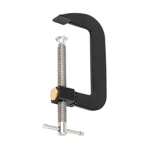 4 Inch Quick G Clamp With Metal Threaded Rod And Lightweight Alloy Parts For Grab-And-Go, Fast, Secure Woodworking Holds, 0-100mm Jaw Travel, Rapid Adjustment Design For DIY Projects And Small Shop Jobs, black side view