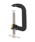 Beefy Fast Release 4 Inch G Clamp For Workshop Projects, Steel With Anti Rust Finish, Quick Slide Jaw For Easy Adjustments, Trapezoidal Thread For Strong Holding Power, Heavy Duty Woodworking And Metalworking Clamp, black steel