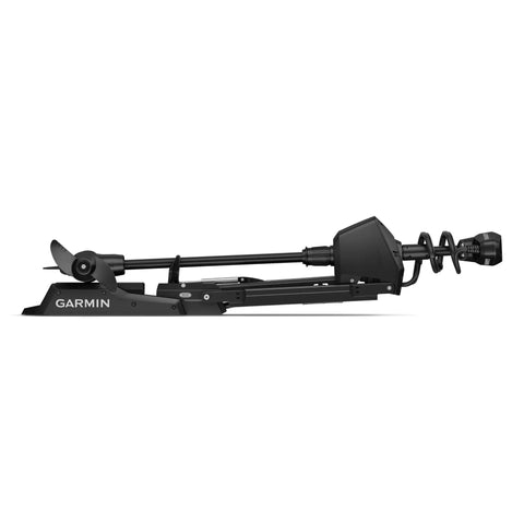Smooth Sailin Killer 57 Inch Shaft Trolling Motor With Plug And Play Gt56Uhd Tr Sonar And Multiband Positioning For Anchor Lock Wheel Hold And Wireless Chartplotter Sync Black side view of motor with propeller