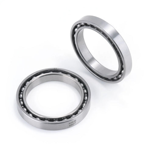 Two Pack 6807 C3 Deep Groove Ball Bearing 35x47x7mm chrome steel open design, showing precision ball arrangement.