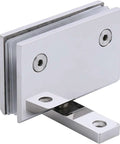 Two Pack Heavy Duty Stainless Steel Glass Shower Hinge With 360 Degree Swivel And Seamless Auto Close For Frameless Bathroom Doors No Sweat Setup Smooth Operation Guaranteed - close-up view of hinge.
