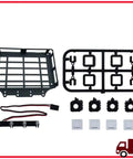 Top Shelf Remote Control Lighting Kit For Compact Crawler With Switch Controlled Square Leds Built Like A Tank Tough Replacement Mods parts and connectors on white background.