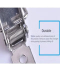 Close-up of metal spring on spring loaded toggle latch from Spring Loaded Toggle Latches Four Pack Clasp Closures For Boxes Crates And Storage Cases With Quick Open Lever Stable Tension Locking And Snap Closure For Tool Boxes And Equipment