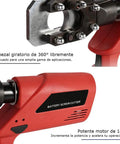 Close-up of Battery Powered Hydraulic Cable Cutter 60KN for 40mm copper and aluminum cables with 350-degree rotating clamp head.