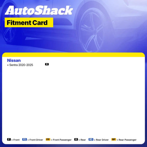 Fitment card for Rear Wheel Hub Bearing Assembly For Nissan Sentra 2020 2025 with specification details.