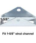Four Piece Adjustable Tilt Mount Brackets For Solar Panels Badass Galvanized Steel Build with 1-5/8 inch strut channel fittings.