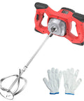 Beast 2100W Electric Cement Mixer With 6 Speed Settings, 110V Handheld Mud Mixer with gloves, heavy duty concrete mixing tool.