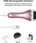 Cordless Rechargeable Electric Foot File And Callus Remover For Stubborn Dead Skin Care With Efficient Power Pedicure Tool, pink USB rechargeable interface.