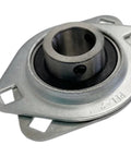 Heavy Duty Pressed Steel Two Bolt Flange Bearing With One And One Quarter Inch Bore showcasing smooth shaft rotation design.