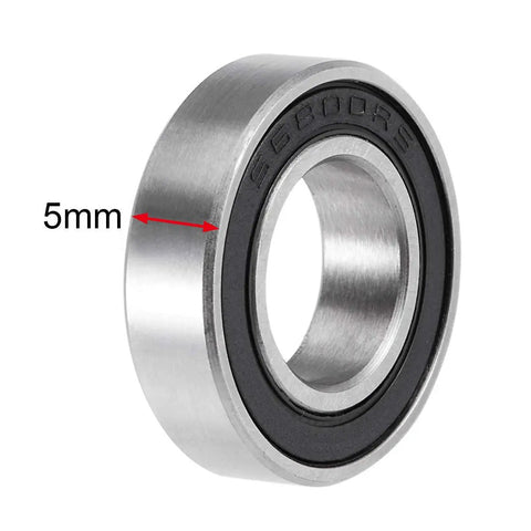 Heavy Duty S6800 2RS Deep Groove Ball Bearings Pack Of 5 10mm x 19mm x 5mm precision crafted stainless steel bearing image.