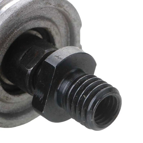 Close-up of Top Shelf Angle Grinder Wheel Conversion Adapter Fits 100Mm Tools and M10 Threads, heavy-duty steel construction.