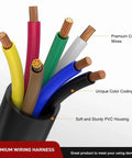 Heavy Duty 7 Way Inline Trailer Plug With 16 Feet Copper Blade Connector Cable Wiring Harness color-coded wires