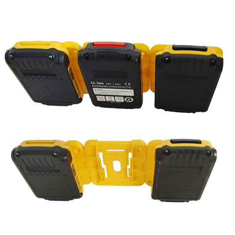 Heavy Duty Battery Holder Mounts 10 Pack For Workshop Organization With Included Hardware And Sturdy Abs Plastic Rack Compatible With 20V And 60V Cordless Tool Packs To Keep Your Bench Neat And Slick, displaying multiple battery packs mounted.
