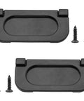 Black Flush Ring Pull Handles 3 Inch Hidden Recessed Metal Sliding Pulls for Cabinets with 4 Mounting Screws, 2 Pack