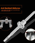 Premium Rolled Ball Screw And Nut Fixture Engineered For Rock Solid Alignment, 300mm anti-backlash design for CNC applications.