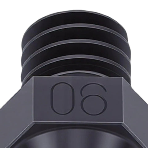 Close-up of Premium Hardened Steel 3D Printer Nozzle 0.6 Mm with numbered details and leakproof threads.