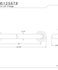 Technical drawing of 24 Inch Grab Bar In Oil Rubbed Bronze, Manhattan Style Designer Trimscape, ADA Compliant, 1.25 Inch Grip.