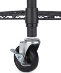 Tough-As-Nails 3 Inch Heavy-Duty Caster Wheels With Adapters 1/4-20 Threaded Stem, close-up of rubber wheel and locking mechanism.