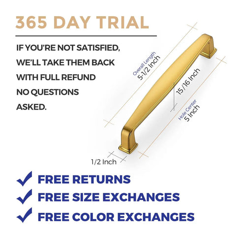 A Must Have Hella Sturdy Brushed Brass Cabinet Handles And Pulls With 5 Inch Center To Center Spacing for kitchen with measurements.