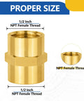 Ten Pack Brass Pipe Fittings Coupling One Half Inch NPT Female To One Half Inch NPT Female For Linking Two Pipes Or Hoses