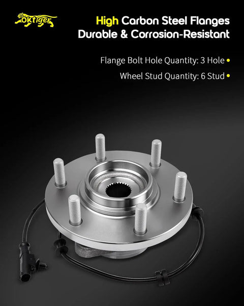 Premium Heavy Duty 4WD Front Wheel Bearing Hub Assembly 2 Pack For Nissan Titan And Armada 2012 To 2015 5.6L V8 with high carbon steel flanges.