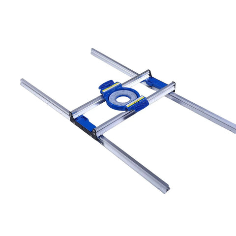 Router Sled Precision Positioning System In Aluminum Alloy Slab Flattening Jig with guide rails and low friction trolley.