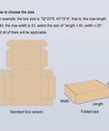 How to choose box size for Slick Adjustable Shipping Box Folding Jig For Fast Ecommerce Packing And No Fuss Carton Assembly With Beefy Aluminum Frame And Smooth Angle Adjustment Plus Manual Fold Helper.