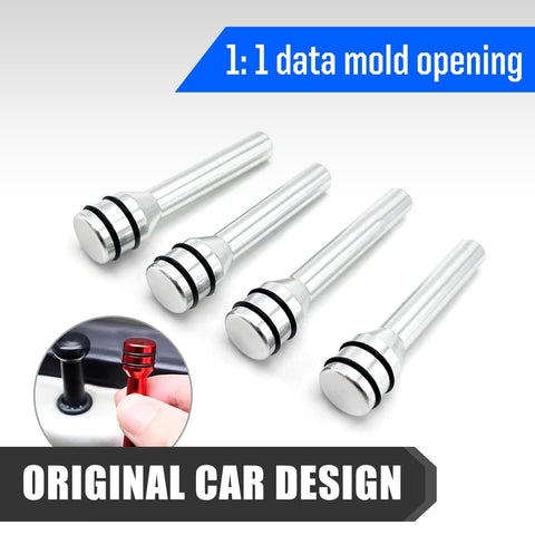 4 Piece Car Door Latch Catch Kit With Solid Alloy Interior Door Lock Knob Pull Pins, 1.93 By 0.47 Inches, Silver Finish