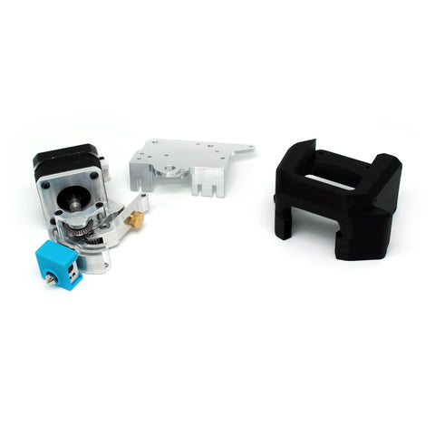 Plug And Play Direct Drive Extruder Gives Your Rig A Serious Upgrade With High Torque Three To One Gear Ratio Hassle Free Install For Creality CR 10 And Ender 3 Series showing aluminum and plastic parts.
