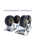Smooth As Butter 8 Inch Industrial Grade Heavy Duty Caster Wheels Four Pack Silent Rubber Swivel Rollers With Directional Brake Plates For Crushing Heavy Loads Around The Shop, featuring 5-inch directional and universal wheels