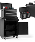 Rolling Tool Cabinet With Five Spacious Drawers And Double Door Base Featuring Locking Casters Delivers Killer Storage Capacity for tools and accessories.