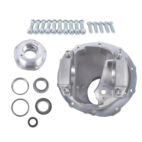 High Performance A356 T6 Aluminum Thru Bolt Differential Base With 3.25 Inch Ring Gear For Ford Nine Inch Housing, includes bolts and bearings.