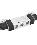Rock Solid Pneumatic Solenoid Air Valve 3 Position 5 Way DC24V sleek aluminum design for industrial automation applications.