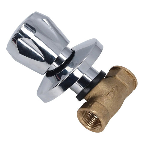 Heavy Duty Brass Water Valve 1/2 Inch Female Npt Thread Fitting with chrome handle for easy flow control in plumbing.