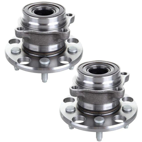 Heavy Duty Rear Wheel Bearing And Hub Assembly Pair Featuring Five Lug Bolts showing top view, durable metal, designed for Lexus GS300 GS460 RC F