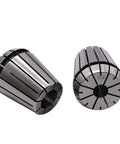 Two ER32 collets from Shank Chuck Tool Set With Eleven ER32 Collets Spanning From One Eighth To Three Quarters Inch Includes One ER32 Shank One Wrench