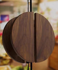 Natural Wood Round Door Handle Set Solid Push Pull Handles Double Sided For Inside And Outside Use Complete Mounting Accessories Included Fits Round Double Doors 40 Cm Length Easy Install