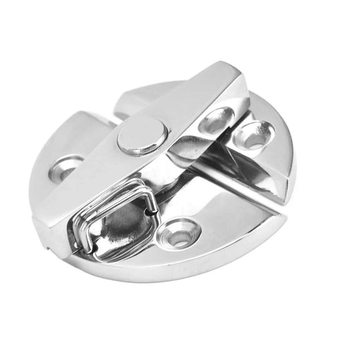 Rock Solid 316 Stainless Steel Marine Twist Catch Latch with hinge, four screws for quick install on boats and cabinets.