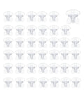 Premium Drapery Track Stoppers Keep Your Curtains Locked Down Totally Slip Free Tough Snap Install For Narrow Window Channels Perfect For Rental Turnovers And Quick Home Fixes pack of 40 clear plastic track stoppers on white background