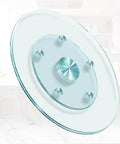 Large Round Lazy Susan With Solid 360 Smooth Spin Heavy Duty Tempered Glass Turntable Tray for easy serving.