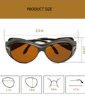Heavy Duty Laser Safety Glasses Five Piece Set Delivers Rock Solid Od5 Plus Shield with size measurements displayed.