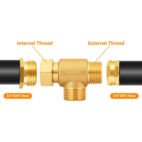 Built Tough Brass Inline Garden Hose Filter with Ball Valve Drain Three Quarters Inch GHT Replaceable 40 and 100 Mesh Screens