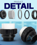 Hi Temp 2 Inch PVC Union 2 Pack For Pool Pumps, threaded connectors and components, universal fit with Whisperflo Intelliflo