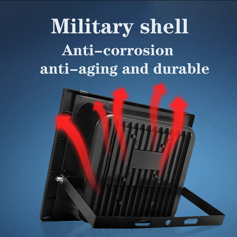Solar Light Outdoor Garden Flood Light 150W 200W 300W Led Super Bright with military shell for durability and anti-corrosion.