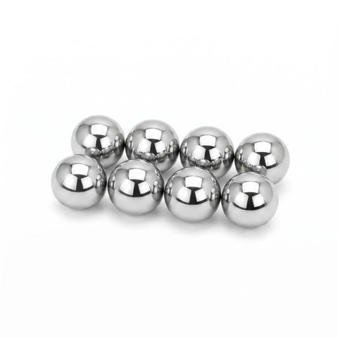 Premium Heavy Duty Carbon Steel Replacement Spheres Half Inch Diameter Rock Solid Build Ideal For Plumbing Fixtures General Hardware Repair And Workshop Projects Eight Piece Pack arranged in a group.