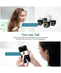 Heavy Duty Wireless Ptz Outdoor Security Camera Featuring No Sweat Setup With 15Mp Triple Lens Ai Human Tracking And Ip66 Weatherproof Shell For Zero Drama Remote Smartphone Viewing with two-way audio setup.